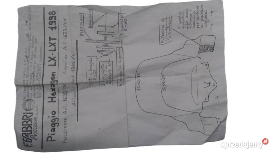 STELAŻ UCHWYT MOCOWANIE SZYBY FABBRI PIAGGIO Bielsk Podlaski