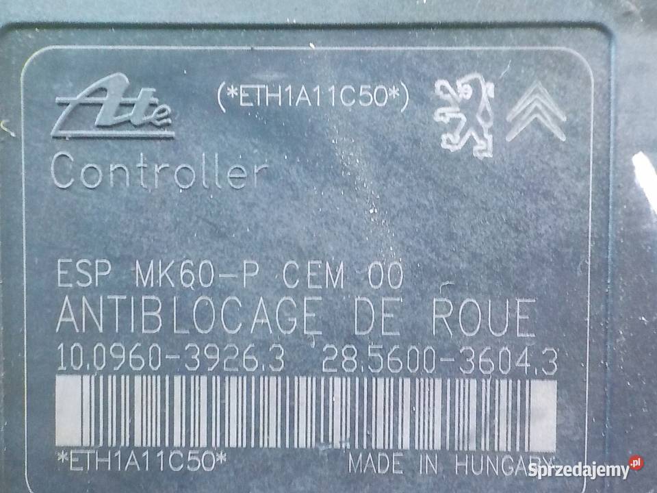 CITROEN DS3 16 B 10r 3D pompa ABS 9674415980 osobowe Pompy hamulcowe mazowieckie Suków