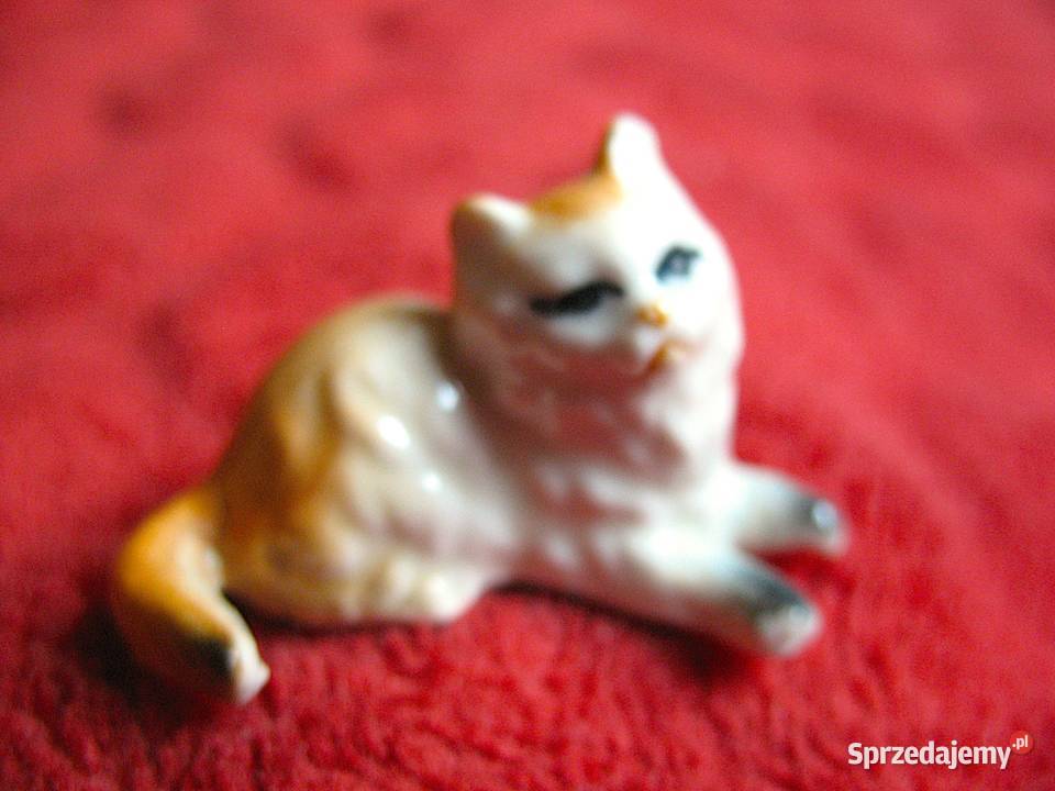 Kot miniatura figurka porcelana 22 x 35 x 2 beżowy Siedlce