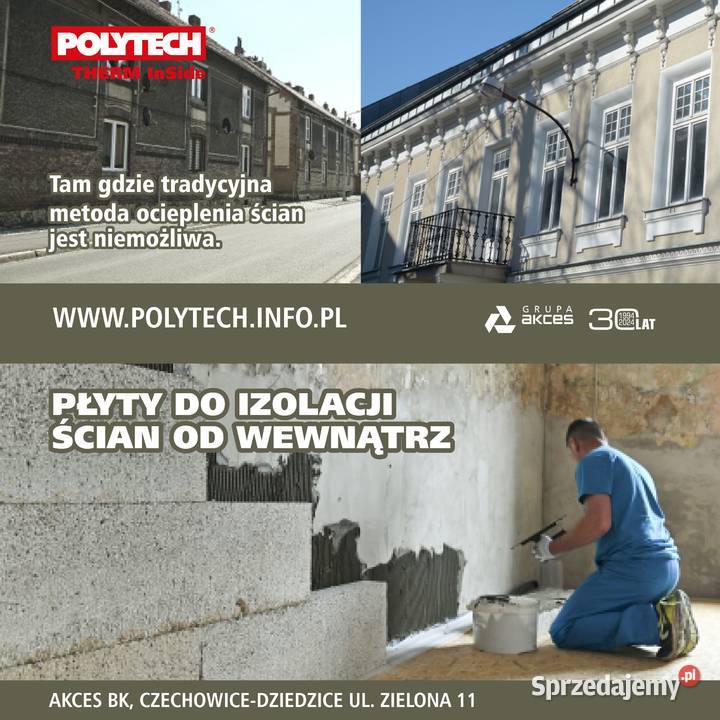 Polytech Therm InSide płyty do izolacji ścian Pozostałe Czechowice-Dziedzice