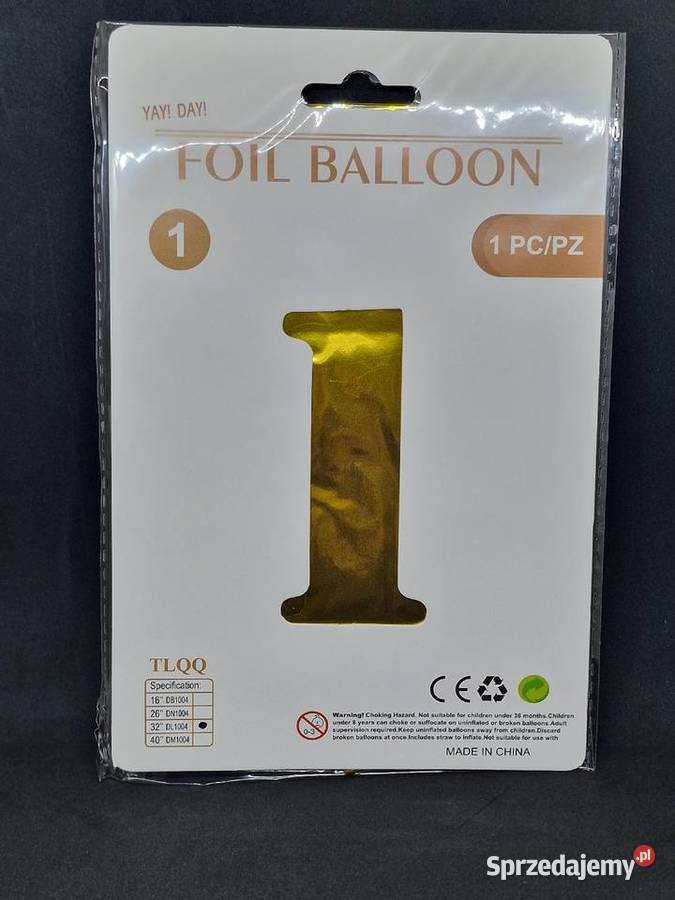 Balon Foliowy w Kształcie Cyfry 1 XXL Złota mazowieckie
