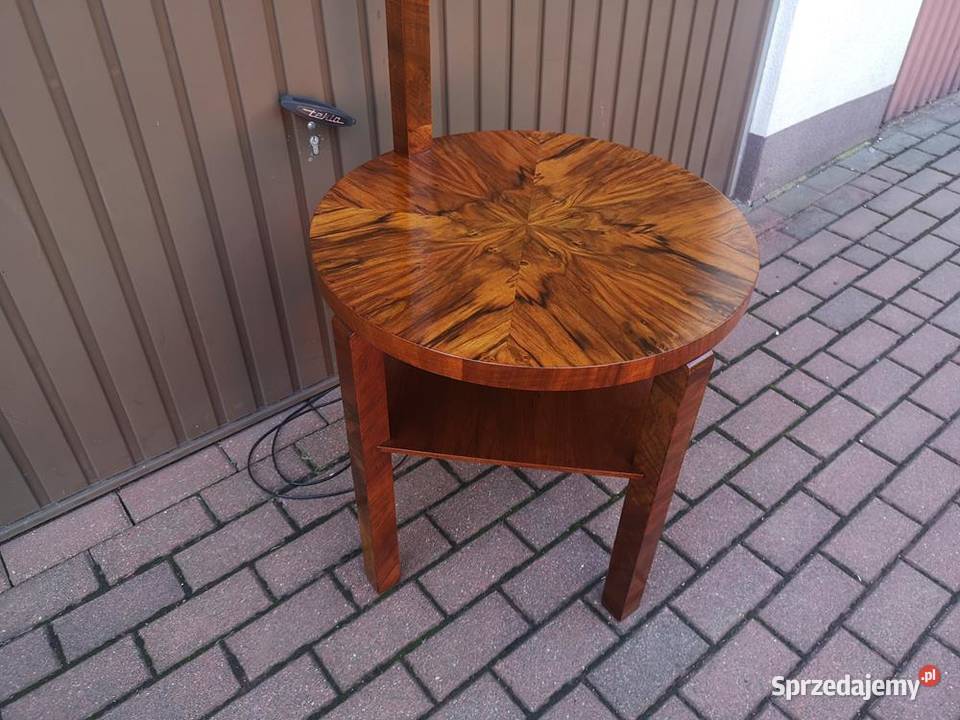 Lampa Podłogowa Ze Stolikiem Art Deco Orzech Meble Swarzędz