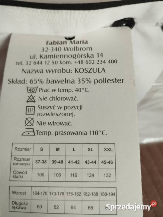 Koszula męska FABIAN biała XL długi rękaw Męska Warszawa