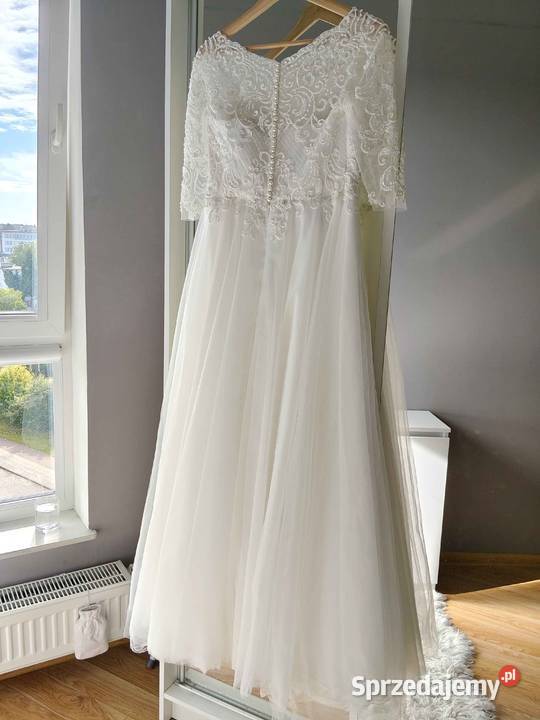Suknia ślubna 40 welon i pokrowiec ODBIÓR Rozmiar 40(L) Tczew