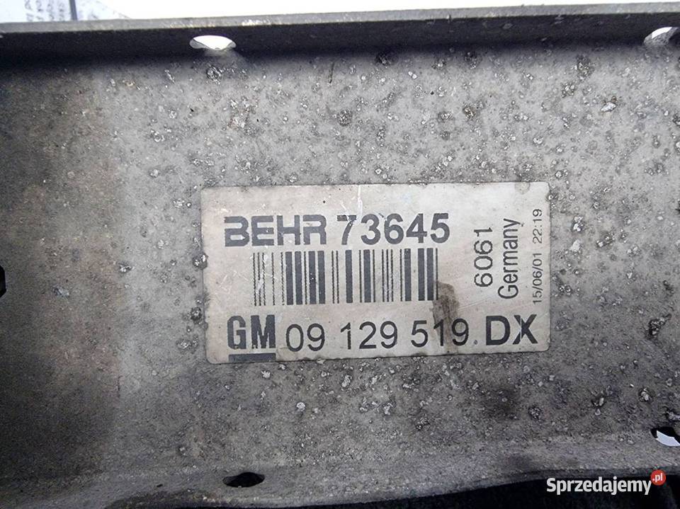 INTERCOOLER OPEL ASTRA G GM09129519DX Pozostałe Lipno