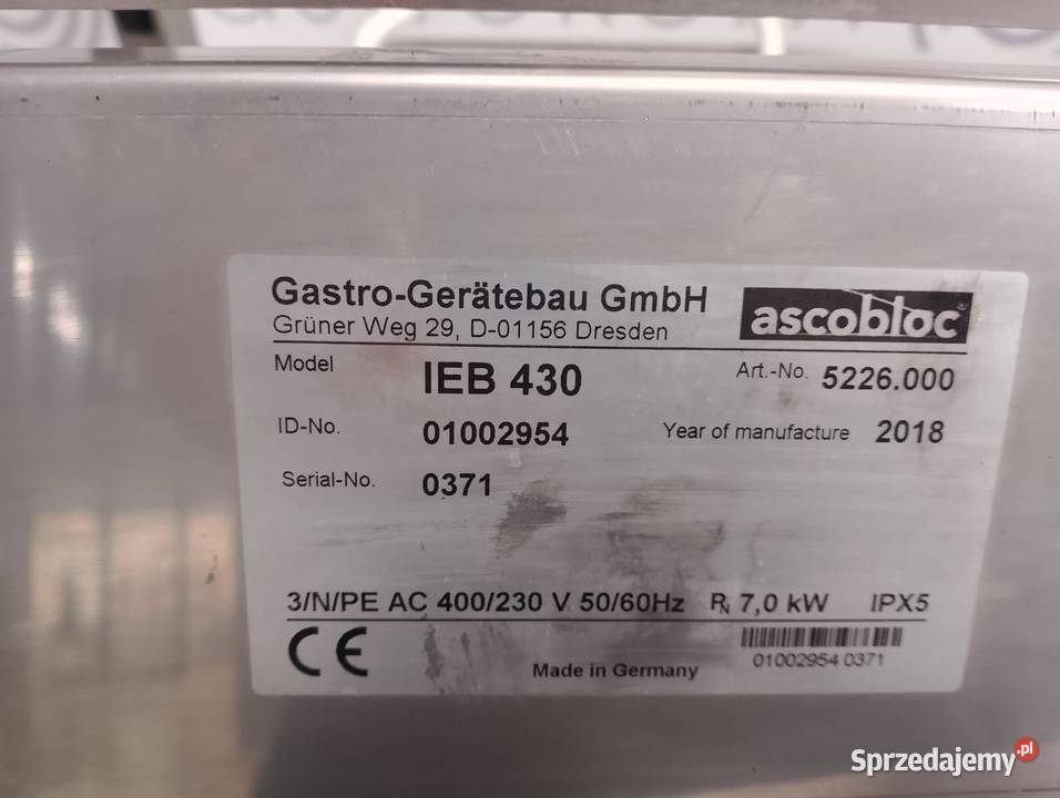 PATELNIA ELEKTRYCZNA DO ZABUDOWY W BLAT ASCOBLOC