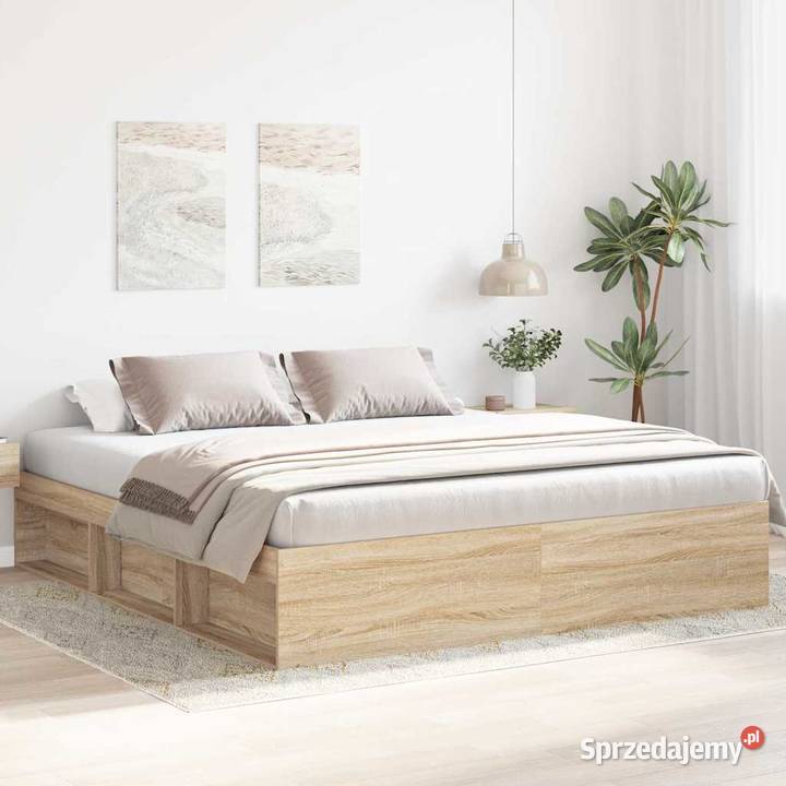 vidaXL Rama łóżka dąb sonoma 180x200 super king mazowieckie Warszawa