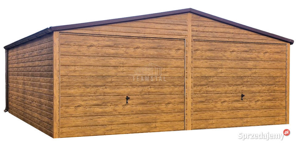 Garaż blaszany 6x65m bramy uchylne rynny dwuspad 39m2 Bydgoszcz