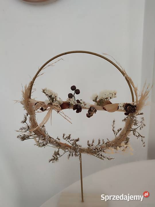 Dekoracja stojąca nowoczesna z nutą boho Kompozycje kwiatowe Sosnowiec