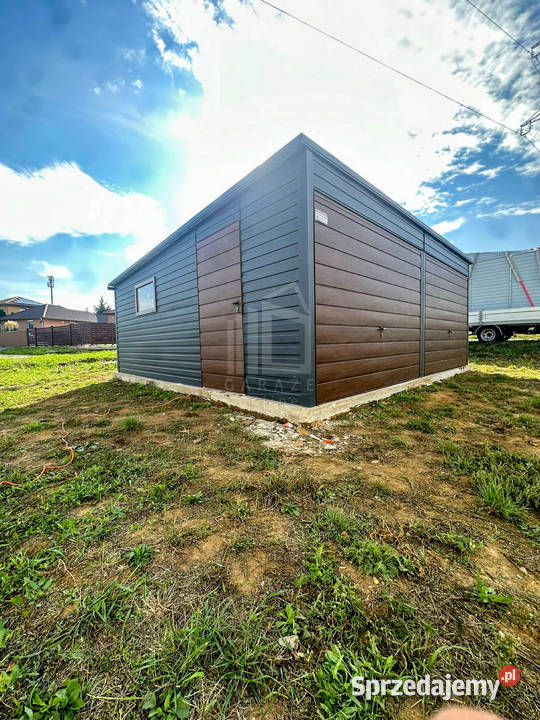 Garaż Blaszany 6x6m 2x Brama Uchylna Drzwi Okno Żnin sprzedam