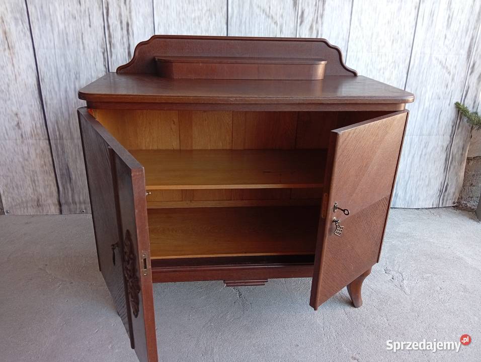 DĘBOWY BUFET POMOCNIK Z OKRESU MIĘDZYWOJENNEGO Byczyna