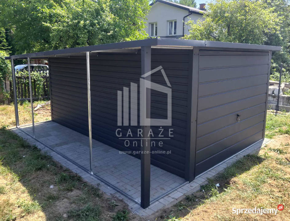 GARAZ BLASZANY 3m x 5m wiata 1m spad tył Brama 15m2 Chojnice