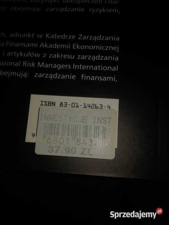 Inwestycje Instrumenty finansowe Ryzyko Rok wydania 2004 Warszawa