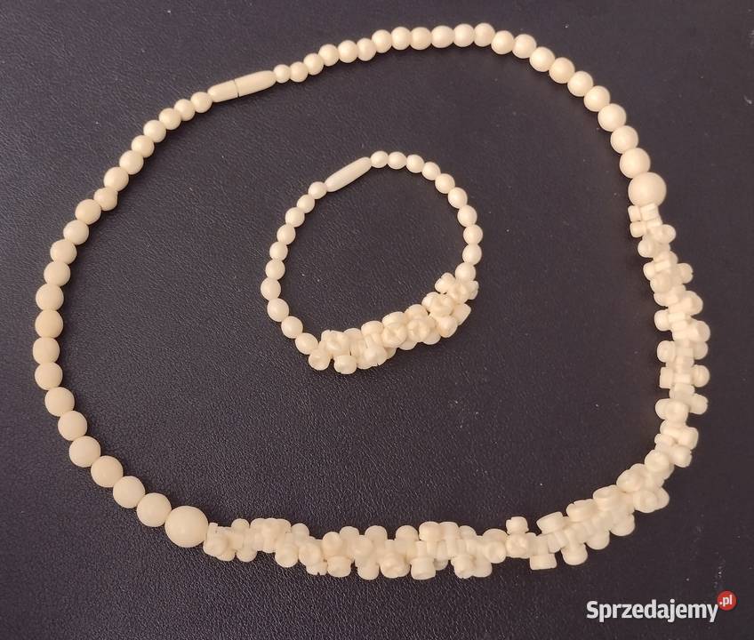 naszyjnik bransoletka z kości vintage Dąbrowa Górnicza sprzedam