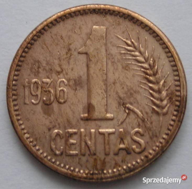 LITWA 1 CENTAS 1936 STAN 12 Łódź