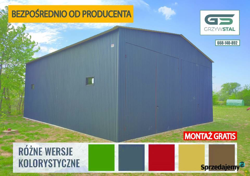 Garaż blaszany Grafitowy Magazyn Wiata Hala Sprzedaż Augustów