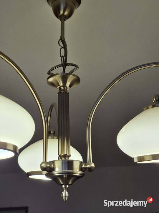Żyrandol złoty patyna 3 klosze lampa Kraków