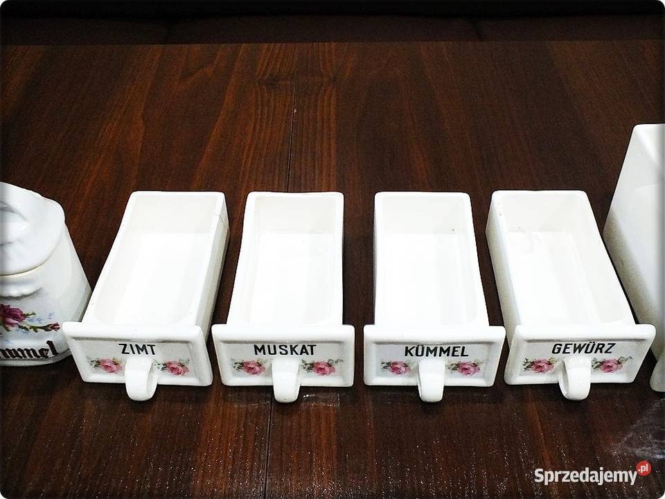 Zestaw Stare pojemniki kuchenne porcelana Żary