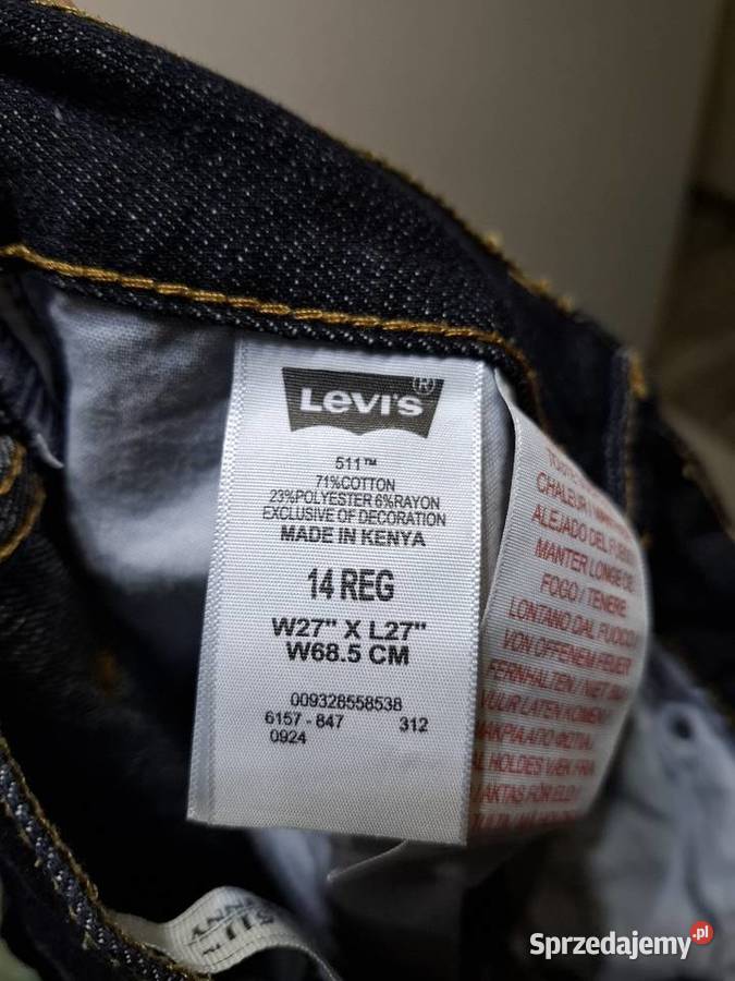 Spodnie Levis 511 Slim Fit W27 L27 Ciemny Jeans Kraków