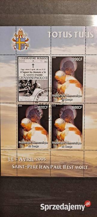 Jan Paweł II znaczki bloczki Filatelistyka małopolskie Kraków sprzedam