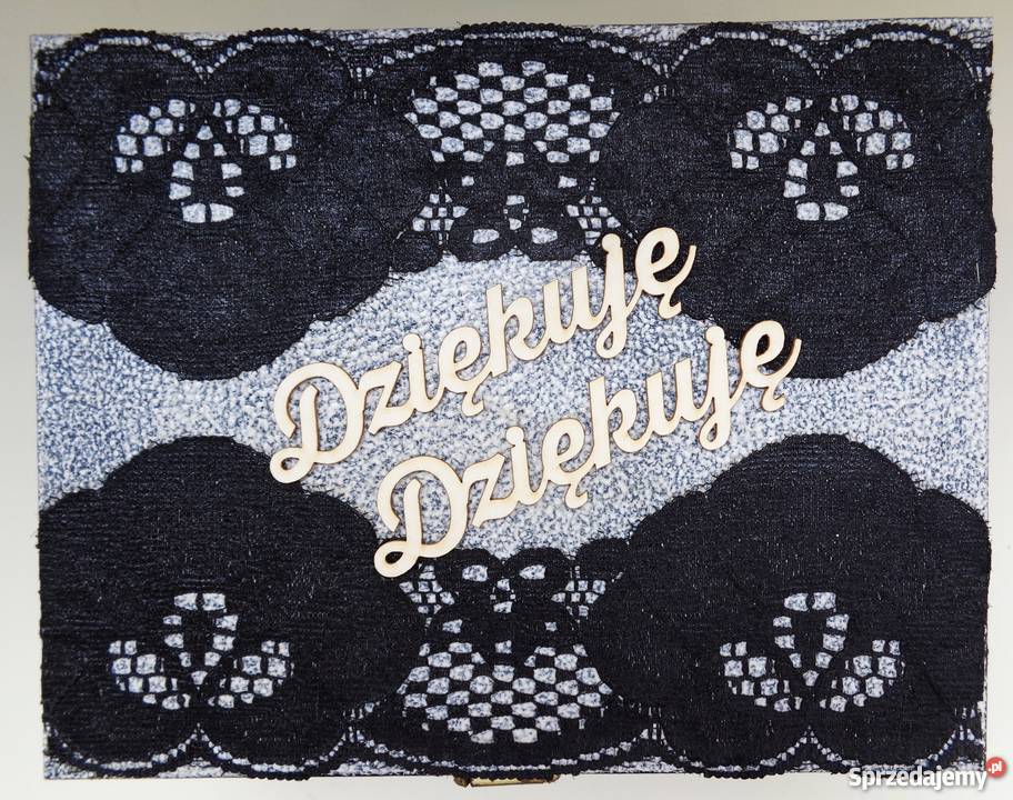 CZARNA KORONKA Drewniana ozdobna skrzyneczka na Dekoracje i ozdoby mazowieckie Warszawa sprzedam
