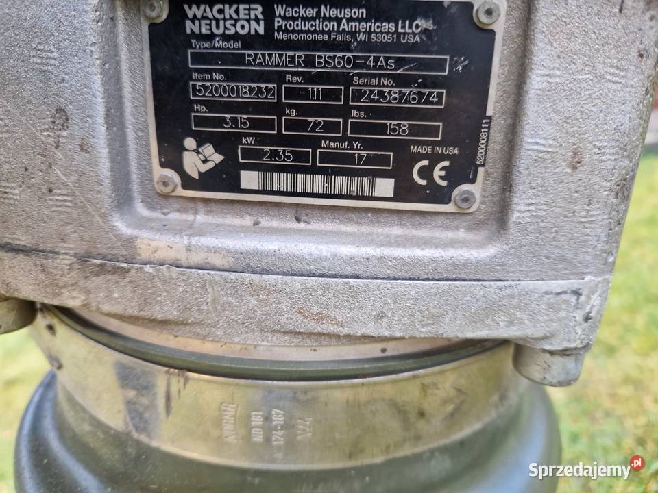 Zagęszczarka skoczek Wacker BS 604 17 Namysłów