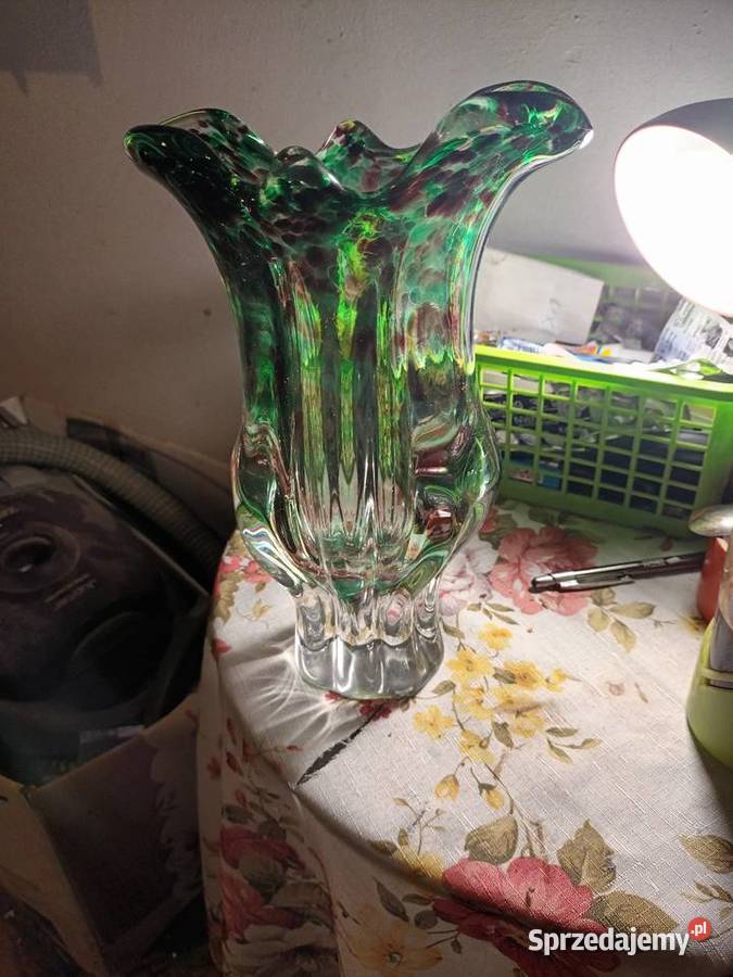 Wazon artystyczny z grubego szkła Bielsko-Biała