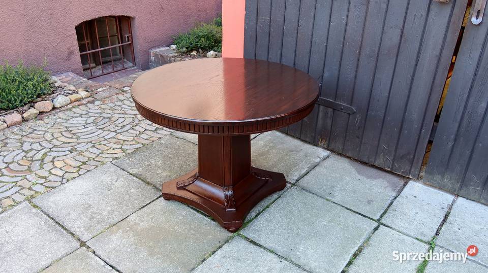 Unikatowy Okrągły Stół Stolik Kawowy Dąb 1920 r Ziębice sprzedam