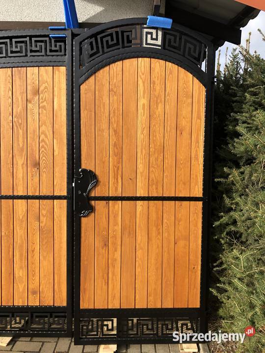 Brama wjazdowa dwuskrzydłowa łuk drewno skrzydłowa Bolesławiec