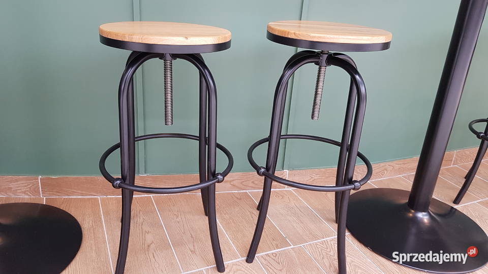 Hokery metalowe z drewnem dębowym stoły z Gdańsk
