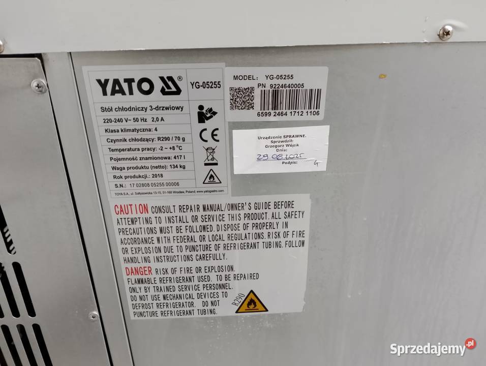 TÓŁ CHŁODNICZY 3DRZWIOWY YATO YG05255 Wrocław