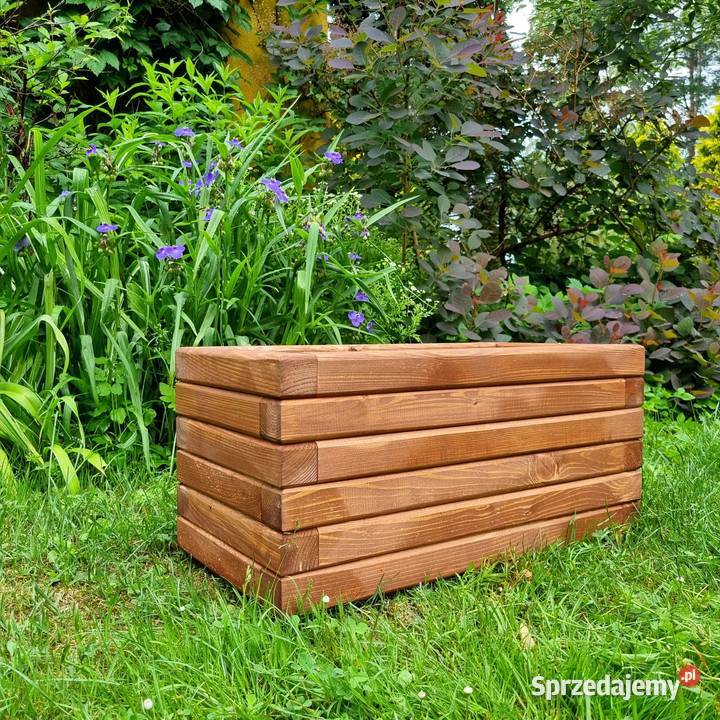 Donica drewniana ogrodowa donica na taras śląskie Kalety