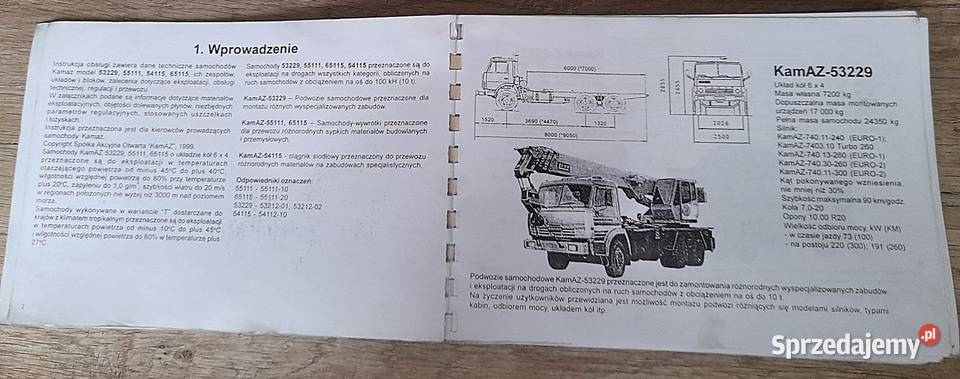 Instrukcja obsługi Samochodów Kamaz 53 5455 65 miękka Ostrów Wielkopolski