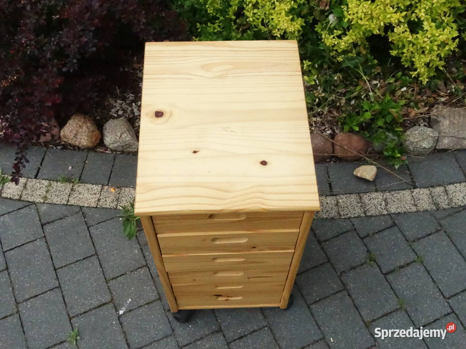 Drewniana szafka IKEA sosna 6 szuflad na kółkach