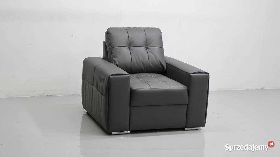 FOTEL SKÓRA naturalna MADRAS 6492 popielata wielkopolskie Poznań