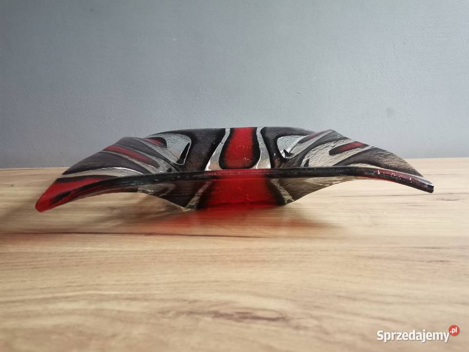Stara duża patera owocarka kolorowe szkło design Antyki, Sztuka, Kolekcje Katowice