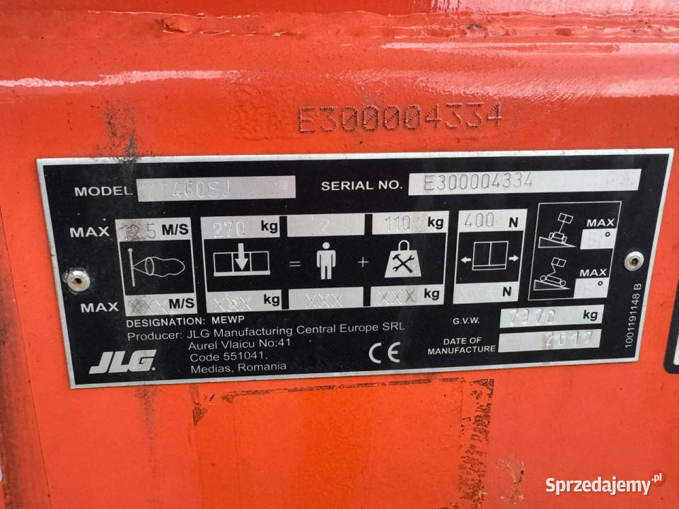 podnośnik koszowy JLG 460SJ 4X4 Teleskopowy Łaziska Górne