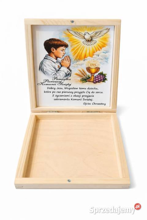 Pamiątka Pierwszej Komunii Świętej skrzynka z Sucha Beskidzka