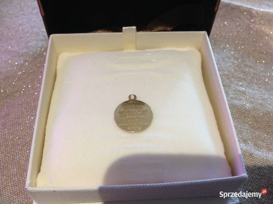 Złota Zawieszka Żeton Miłosny z Napisem Zloto 18 lubuskie Nowa Sól