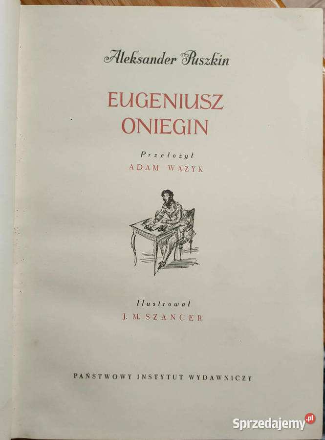 Eugeniusz Oniegin Aleksander Puszkin Szancer Sosnowiec