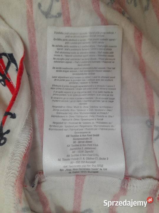 Bluzka w paski i kotwice zachodniopomorskie Chynowo