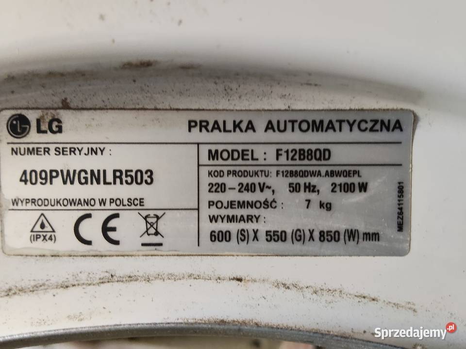 Pralka LG 7 Model F12B8QD wszystkie części lubelskie Piaski Górne