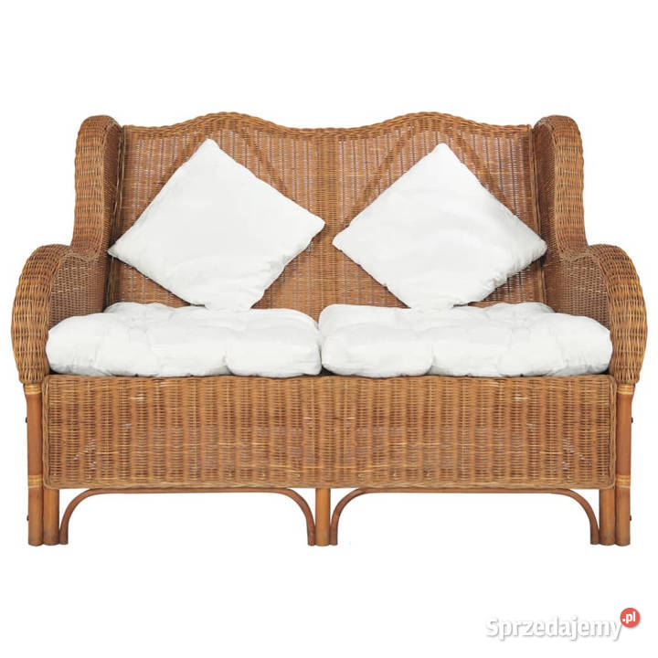 Sofa 2osobowa jasnobrązowa naturalny rattan i