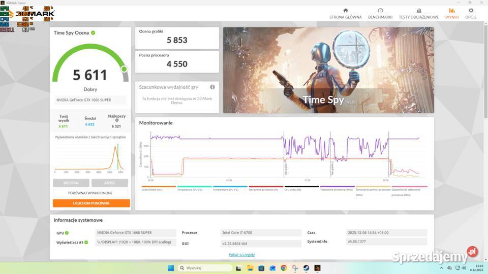 Komputer do gier 1080p i7 GTX 1660 SUPER 16GB 1000 wielkopolskie Ostrów Wielkopolski