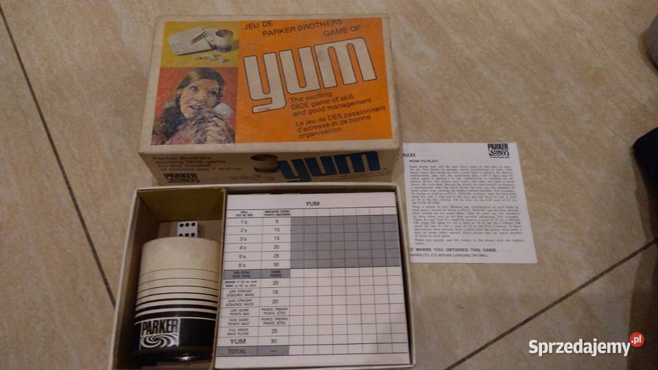 Gra w kości Parker brothers Kanada 1970 łódzkie Sieradz