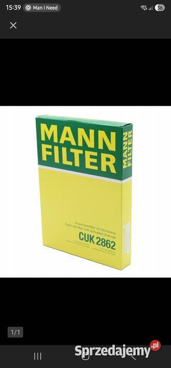 MannFilter CUK 2862 Filtr wentylacja przestrzeni dolnośląskie Lubin