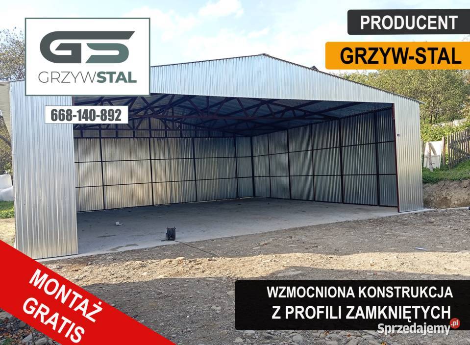 D53 Garaż Blaszany Otwarty Hala Zadaszona Wiata Śrem