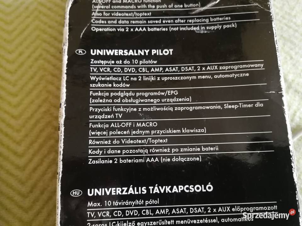 Pilot Uniwersalny Silvercrest KH2150 LCD KSIĄŻKA Szczecin sprzedam