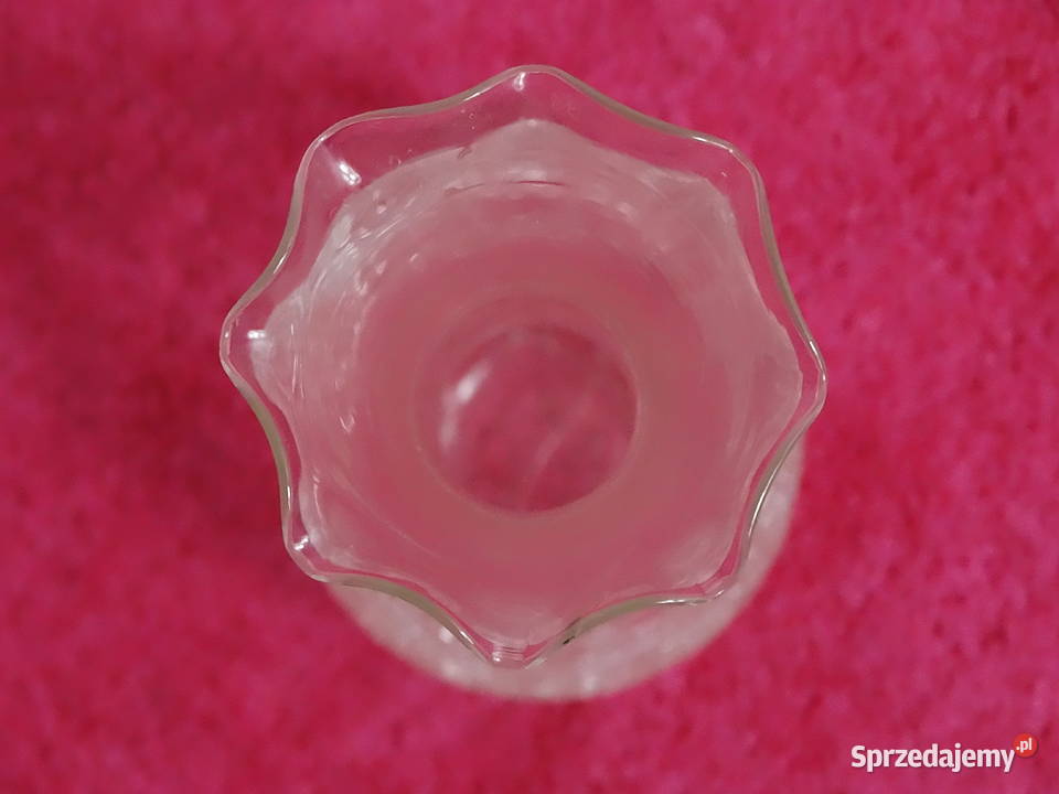 Szklany wazon mrożony szkło spękane crackled lubelskie Biłgoraj sprzedam