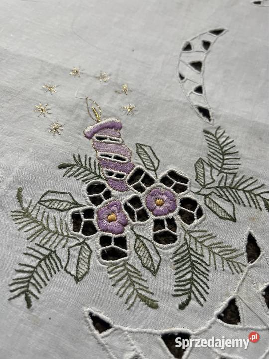 Obrus haftowany richelieu szydełkowy Zabrze sprzedam